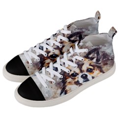 Chihuahua Dog Cute Pets Small Men s Mid-top Canvas Sneakers by Wegoenart