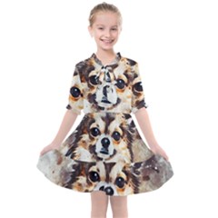 Chihuahua Dog Cute Pets Small Kids  All Frills Chiffon Dress by Wegoenart