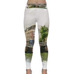 Amsterdam Holland Canal River Classic Yoga Leggings by Wegoenart