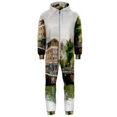 Amsterdam Holland Canal River Hooded Jumpsuit (men)  by Wegoenart