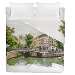 Amsterdam Holland Canal River Duvet Cover Double Side (queen Size) by Wegoenart