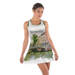 Amsterdam Holland Canal River Cotton Racerback Dress by Wegoenart