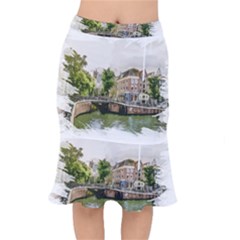 Amsterdam Holland Canal River Short Mermaid Skirt by Wegoenart