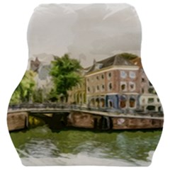 Amsterdam Holland Canal River Car Seat Velour Cushion  by Wegoenart