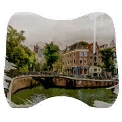 Amsterdam Holland Canal River Velour Head Support Cushion by Wegoenart