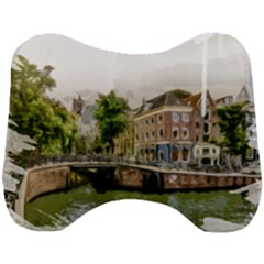 Amsterdam Holland Canal River Head Support Cushion by Wegoenart