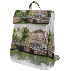 Amsterdam Holland Canal River Flap Top Backpack by Wegoenart