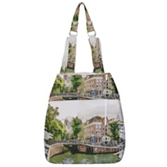 Amsterdam Holland Canal River Center Zip Backpack by Wegoenart