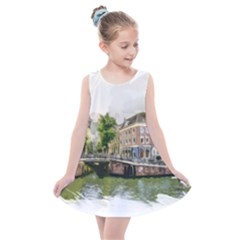 Amsterdam Holland Canal River Kids  Summer Dress by Wegoenart