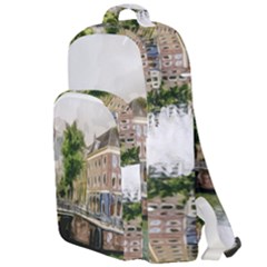 Amsterdam Holland Canal River Double Compartment Backpack by Wegoenart