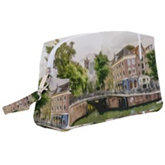 Amsterdam Holland Canal River Wristlet Pouch Bag (large) by Wegoenart