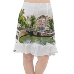 Amsterdam Holland Canal River Fishtail Chiffon Skirt by Wegoenart