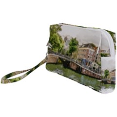 Amsterdam Holland Canal River Wristlet Pouch Bag (small) by Wegoenart