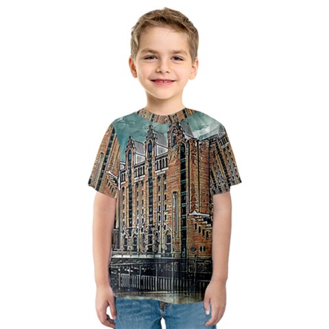 Architecture City Building Travel Kids  Sport Mesh Tee by Wegoenart