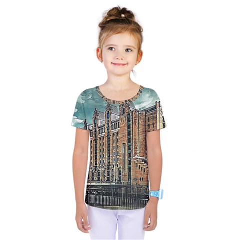 Architecture City Building Travel Kids  One Piece Tee by Wegoenart