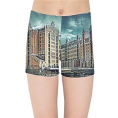 Architecture City Building Travel Kids  Sports Shorts by Wegoenart