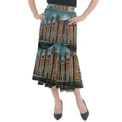 Architecture City Building Travel Midi Mermaid Skirt by Wegoenart