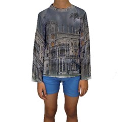 Castle Mansion Architecture House Kids  Long Sleeve Swimwear by Wegoenart