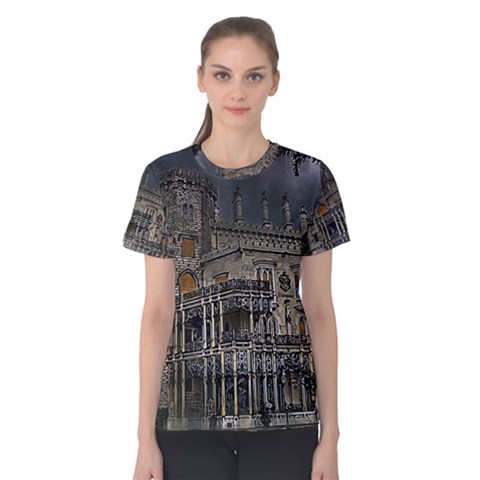 Castle Mansion Architecture House Women s Cotton Tee by Wegoenart