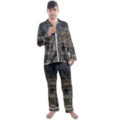 Castle Mansion Architecture House Men s Satin Pajamas Long Pants Set