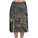 Castle Mansion Architecture House Velvet Flared Midi Skirt View1