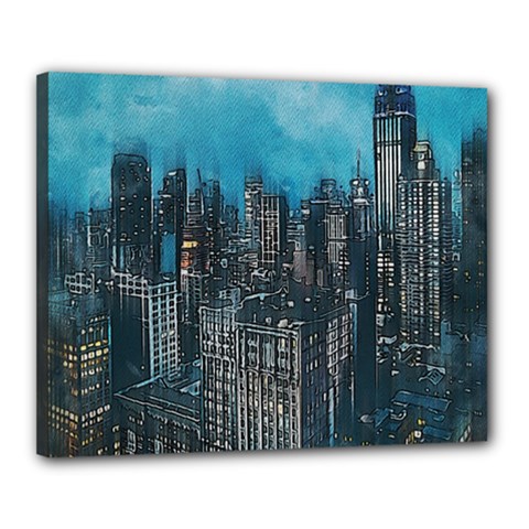 Cityscape Buildings Skyscraper Canvas 20  X 16  (stretched) by Wegoenart