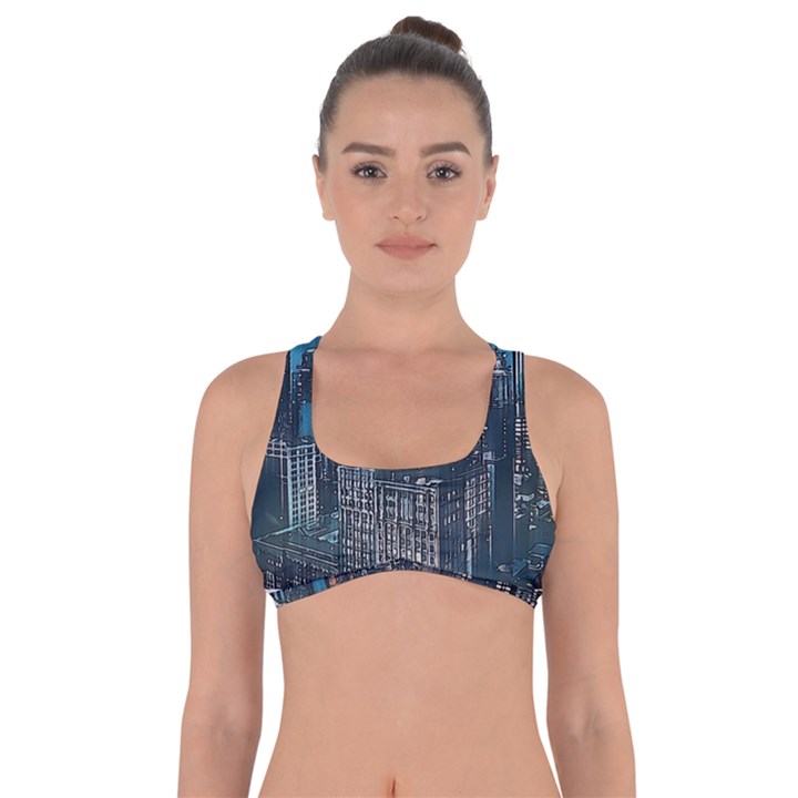 Cityscape Buildings Skyscraper Got No Strings Sports Bra