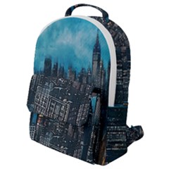 Cityscape Buildings Skyscraper Flap Pocket Backpack (small) by Wegoenart