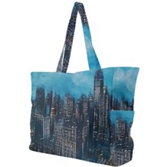 Cityscape Buildings Skyscraper Simple Shoulder Bag by Wegoenart