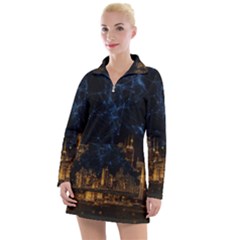 Architecture Buildings City Women s Long Sleeve Casual Dress by Wegoenart