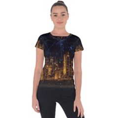 Architecture Buildings City Short Sleeve Sports Top  by Wegoenart