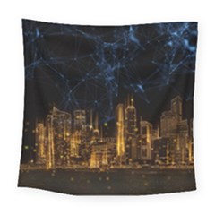 Architecture Buildings City Square Tapestry (large) by Wegoenart