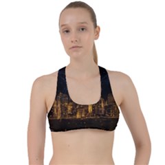 Architecture Buildings City Criss Cross Racerback Sports Bra by Wegoenart