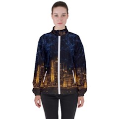 Architecture Buildings City Women s High Neck Windbreaker by Wegoenart