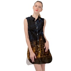 Architecture Buildings City Sleeveless Shirt Dress