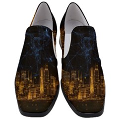 Architecture Buildings City Women Slip On Heel Loafers by Wegoenart