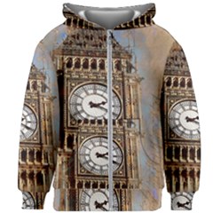 Big Ben London Wes Ben Big Kids  Zipper Hoodie Without Drawstring by Wegoenart