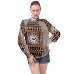 Big Ben London Wes Ben Big High Neck Long Sleeve Chiffon Top by Wegoenart