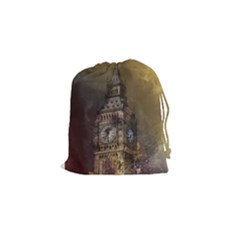 London Big Ben Building Drawstring Pouch (small) by Wegoenart