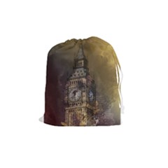 London Big Ben Building Drawstring Pouch (medium) by Wegoenart