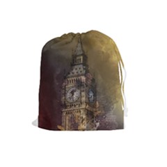 London Big Ben Building Drawstring Pouch (large) by Wegoenart