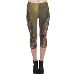 London Big Ben Building Capri Leggings  by Wegoenart