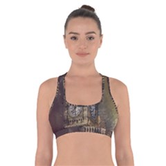 London Big Ben Building Cross Back Sports Bra by Wegoenart