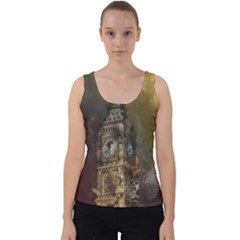 London Big Ben Building Velvet Tank Top by Wegoenart