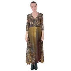 London Big Ben Building Button Up Maxi Dress