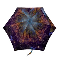 City Lights Skyline Buildings Mini Folding Umbrellas by Wegoenart