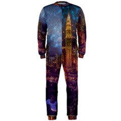 City Lights Skyline Buildings Onepiece Jumpsuit (men)  by Wegoenart