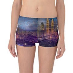 City Lights Skyline Buildings Boyleg Bikini Bottoms by Wegoenart