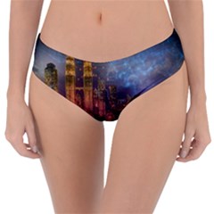 City Lights Skyline Buildings Reversible Classic Bikini Bottoms by Wegoenart