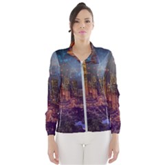 City Lights Skyline Buildings Women s Windbreaker by Wegoenart